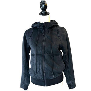 Women's Theory 38 Quilted Hoodie Jacket, S, Black